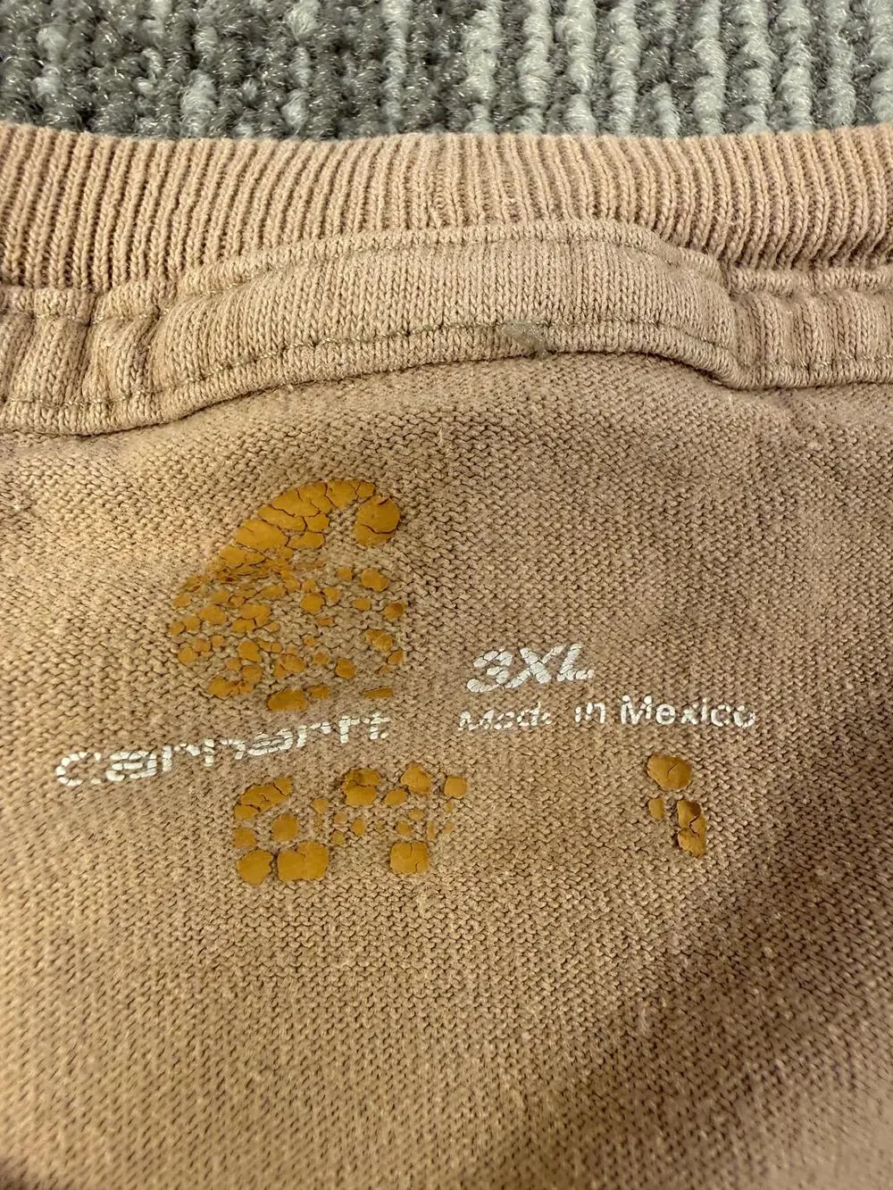Carhartt Shirt Mens 3XL Beige Pocket Workwear Tagless Tee Henley Lot 2